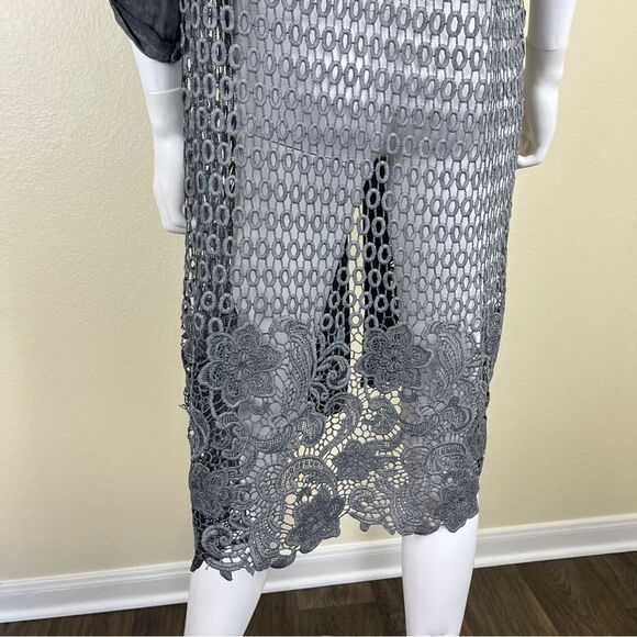 Italy Linen Women Size OS Gray Roll Sleeves Embroidered Cardigan NEW Long Line - Picture 14 of 15